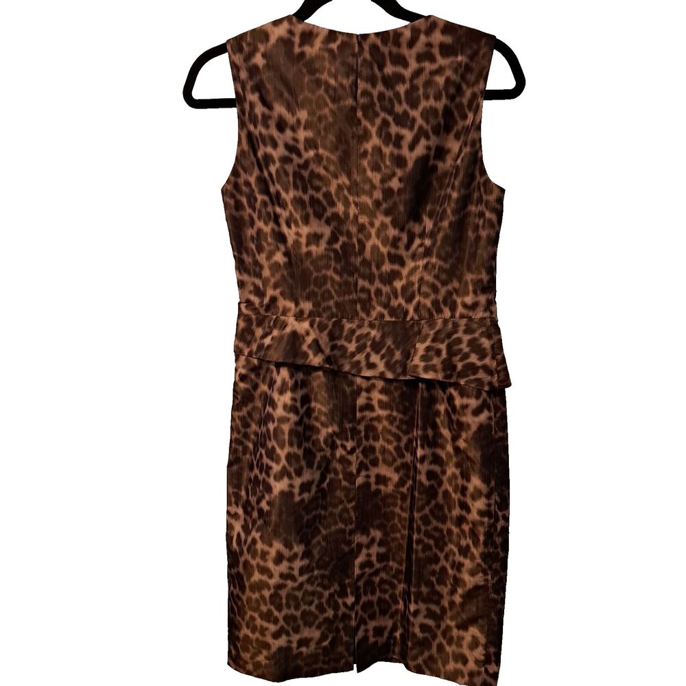 Anne Klein Womens Brown & Black Leopard Print Sleeveless Sheath Dress Size 6 - Picture 3 of 9